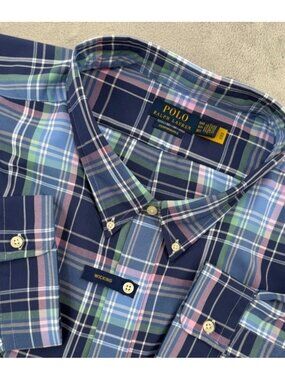 Ralph Lauren Men’s 4XB Pink Striped Long Sleeve Button Down Shirt